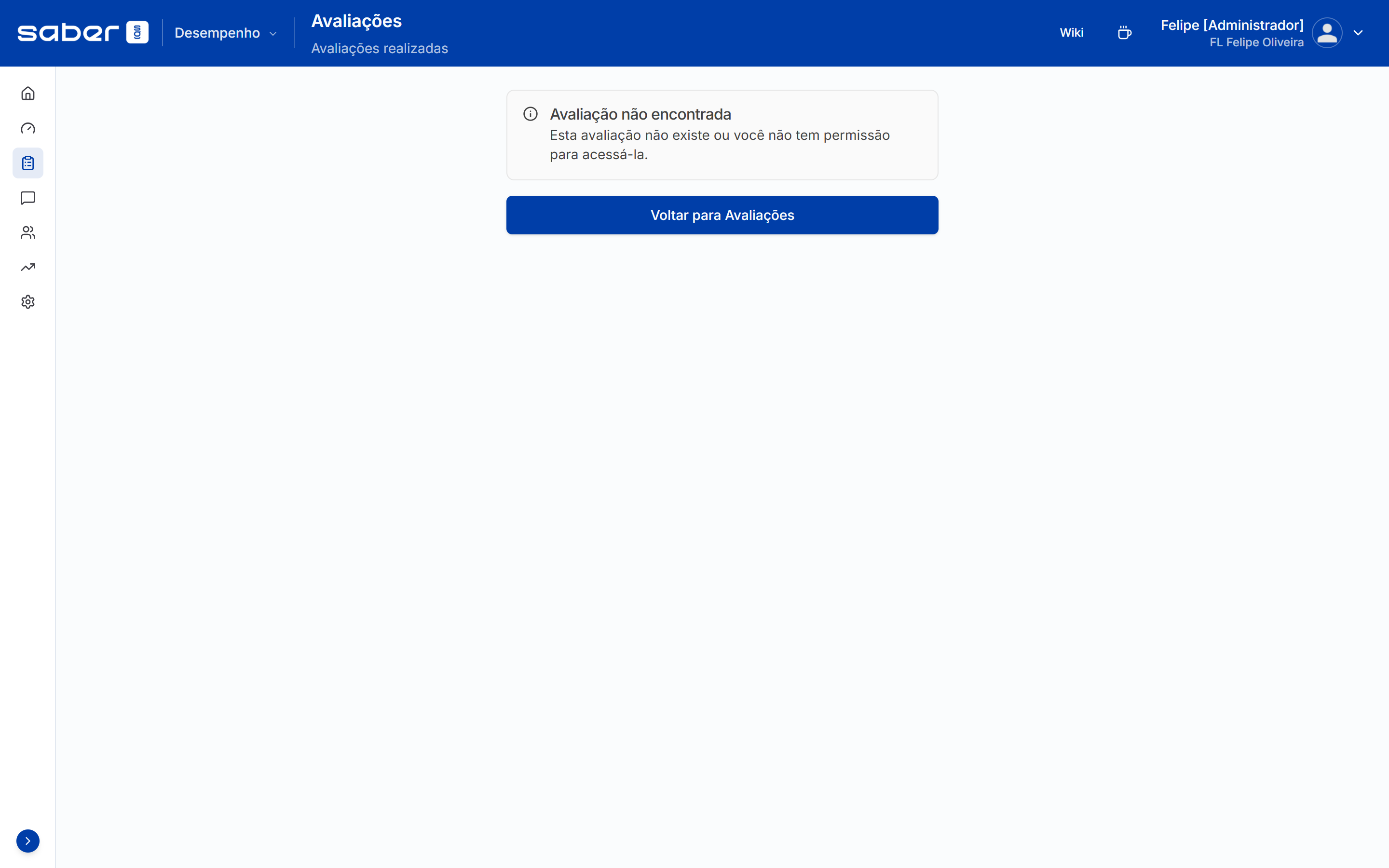 Bloco de excecoes ativas na avaliacao