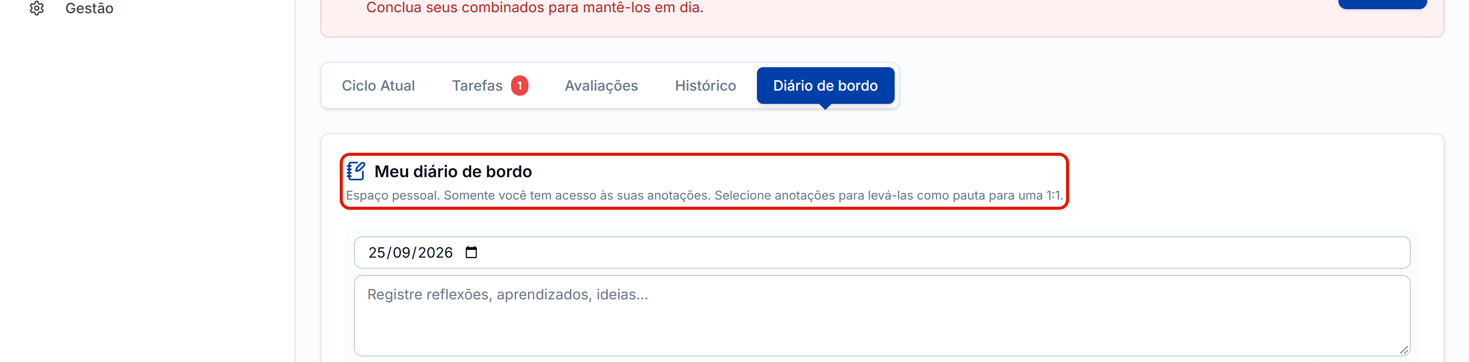 Diario de bordo e a promessa de privacidade