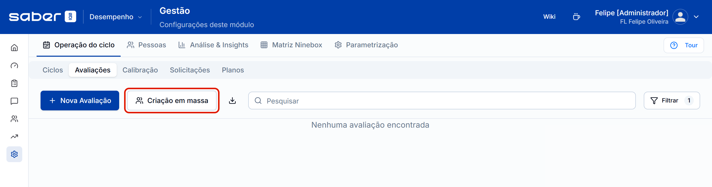 Botao criacao em massa
