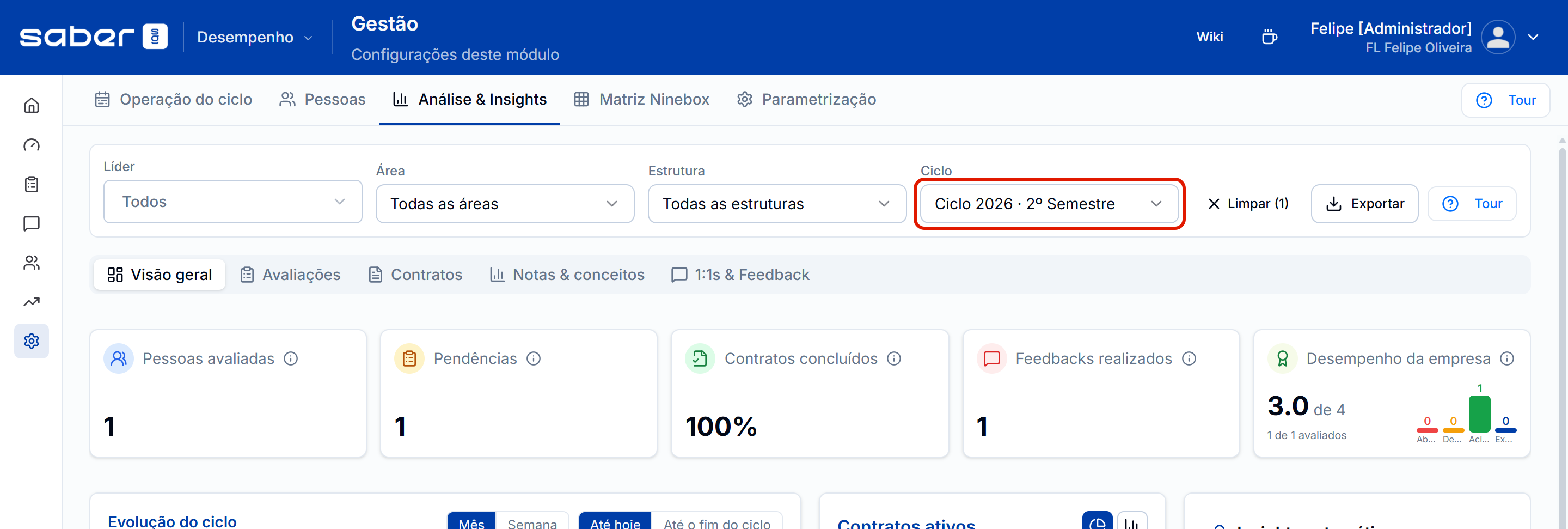 Filtros de analise e insights