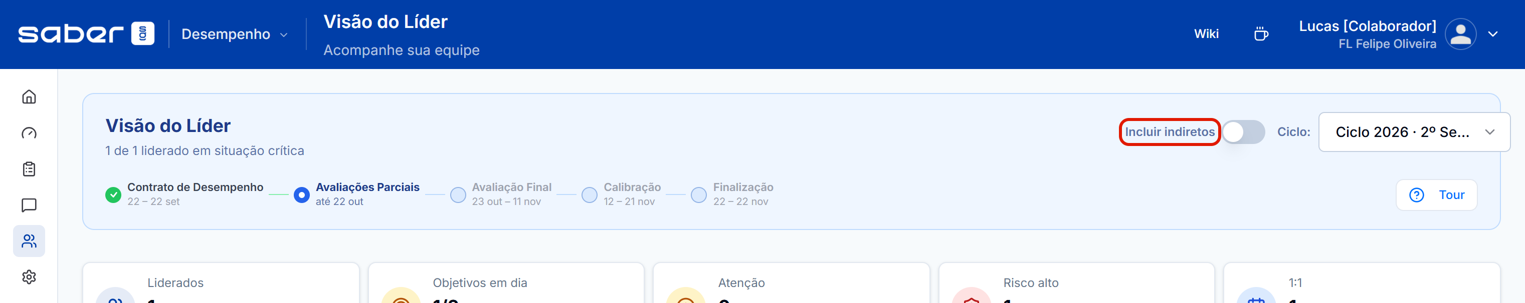 Visao do lider cartoes e regua das fases