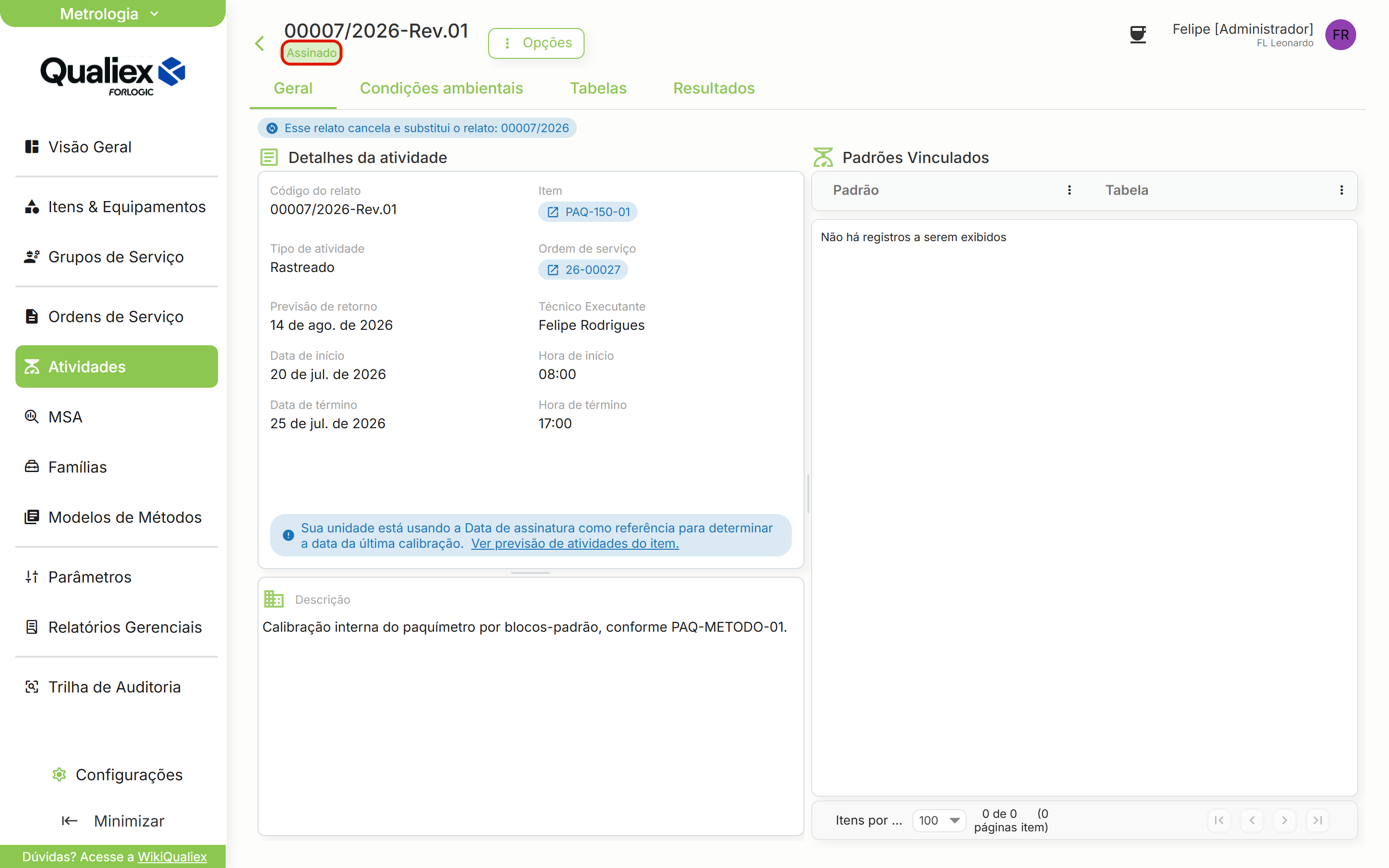 Atividade assinada