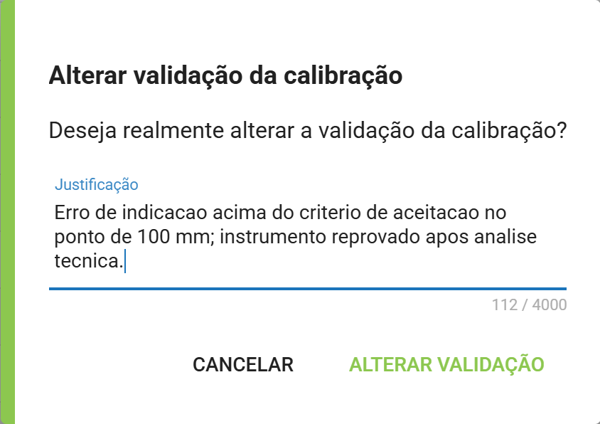 Justificacao preenchida