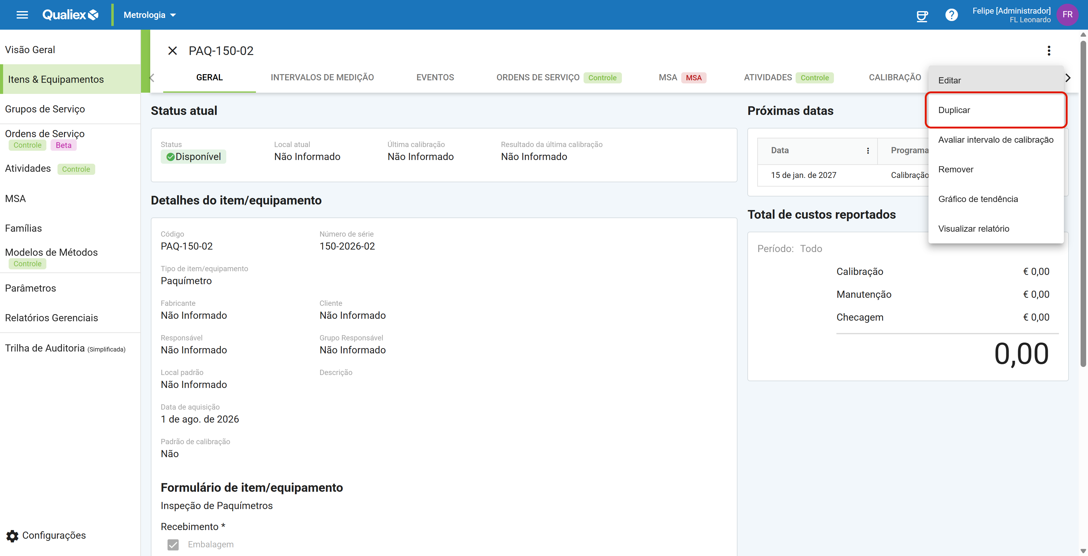 Passo3 duplicar no menu de opcoes da ficha