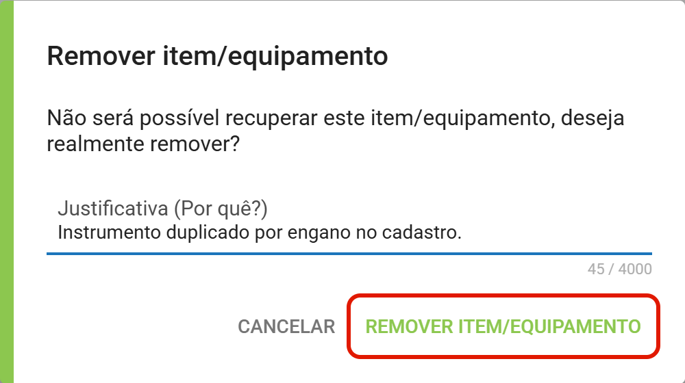 Passo5 botao remover item equipamento