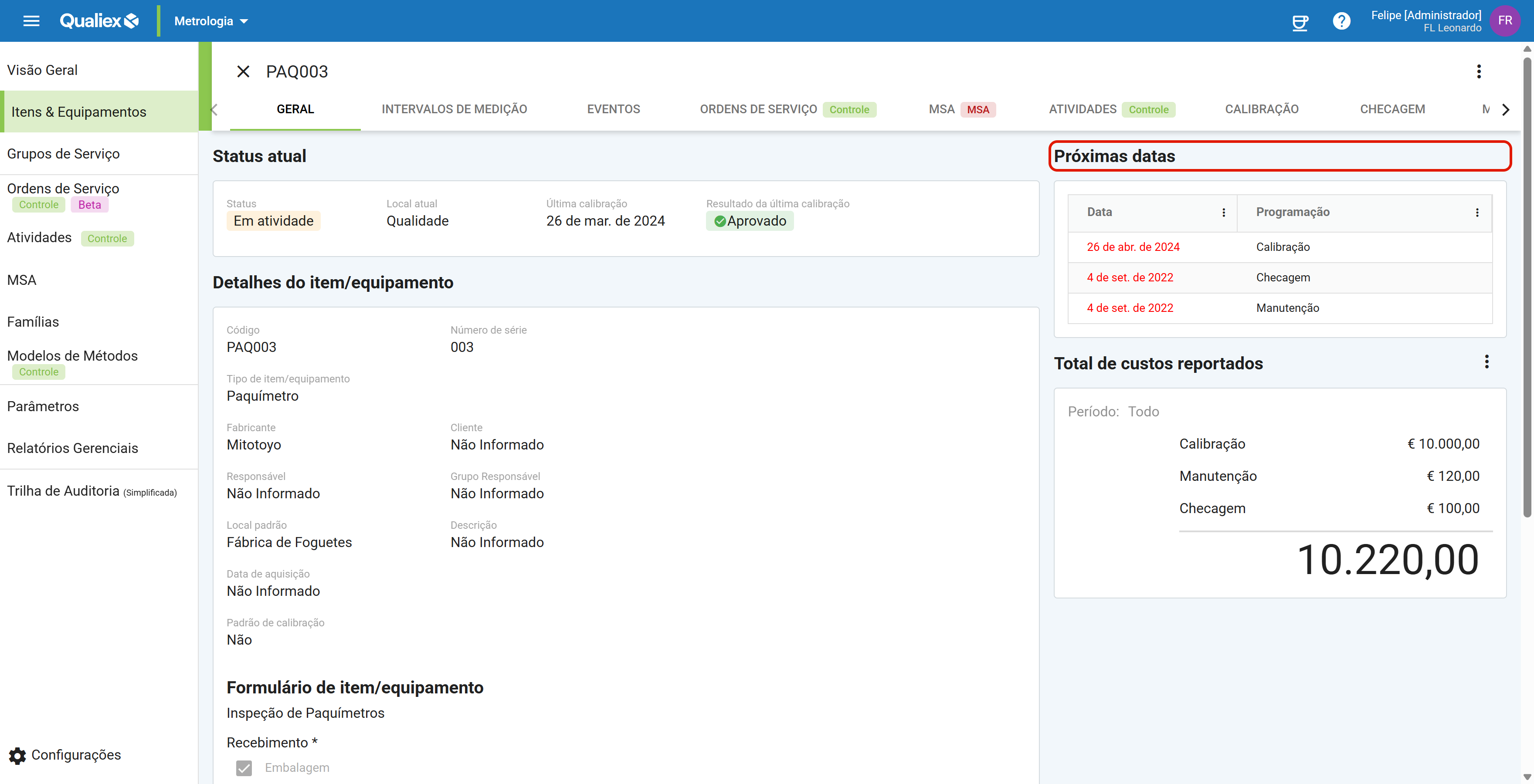 Bloco proximas datas