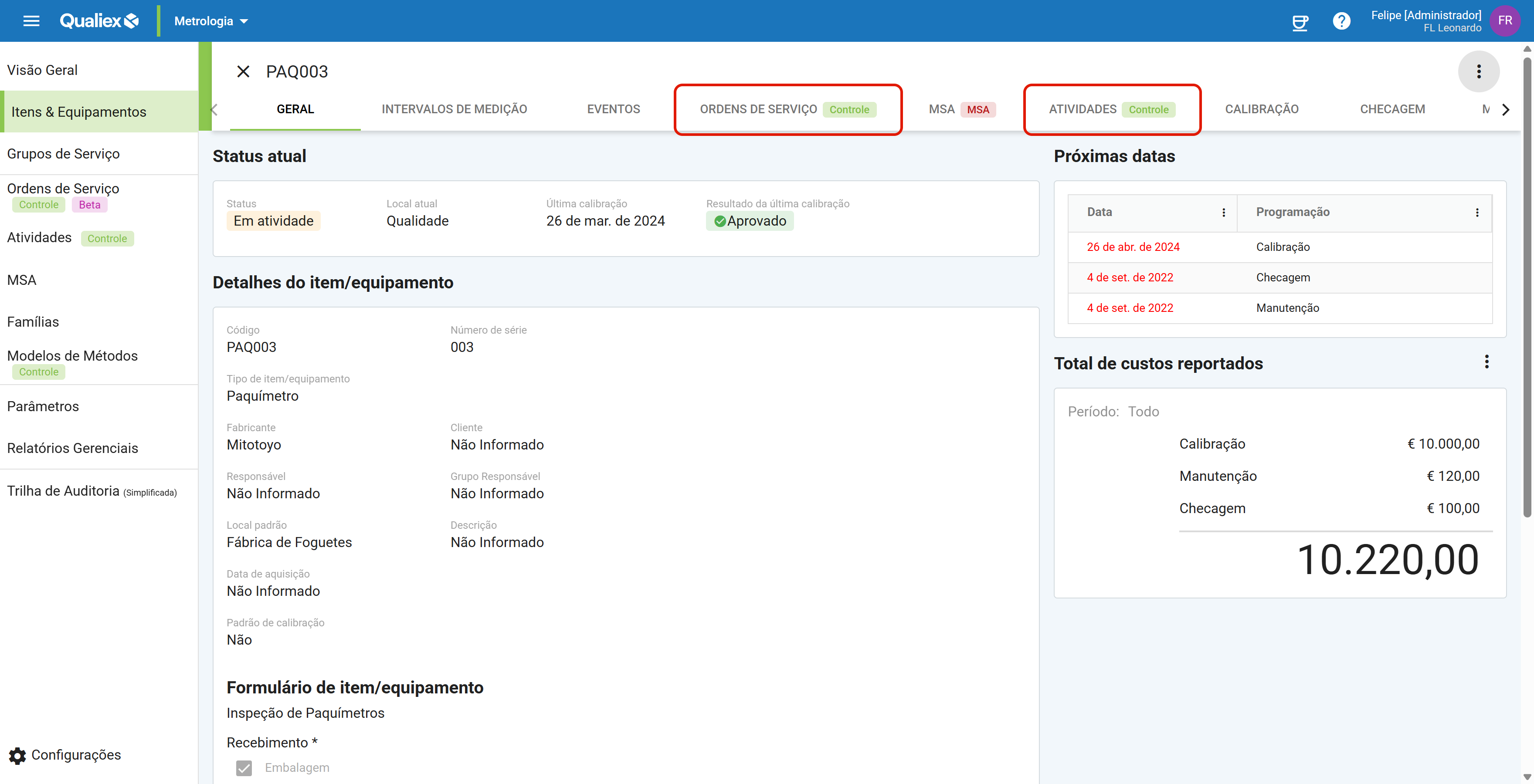 Abas que dependem dos submodulos