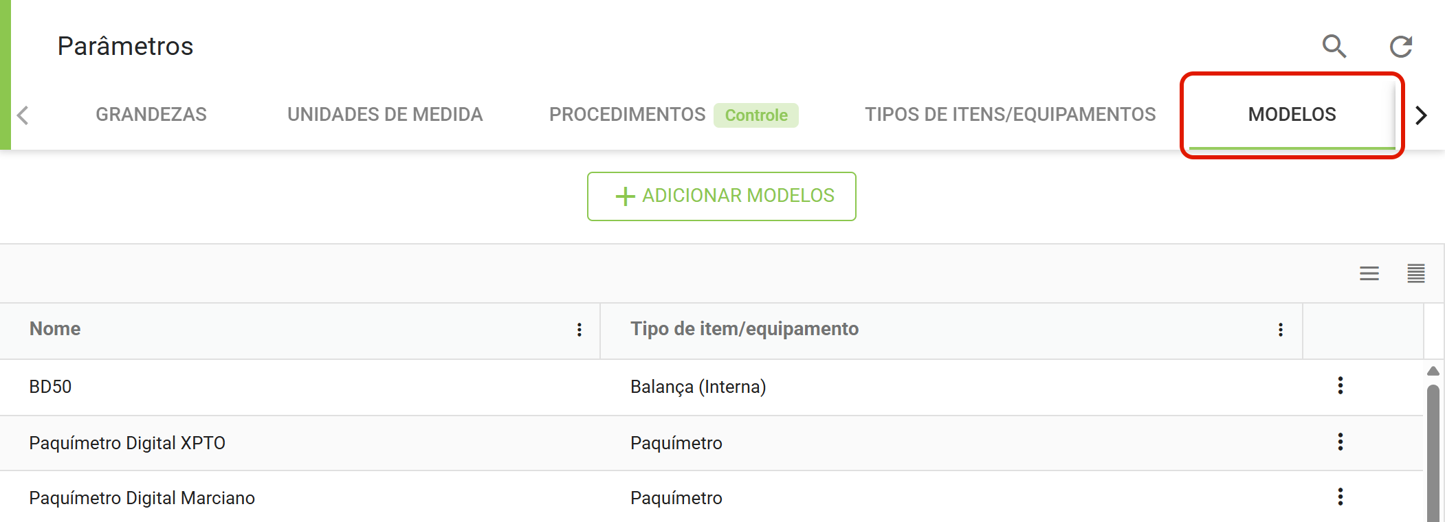 Passo2 aba modelos