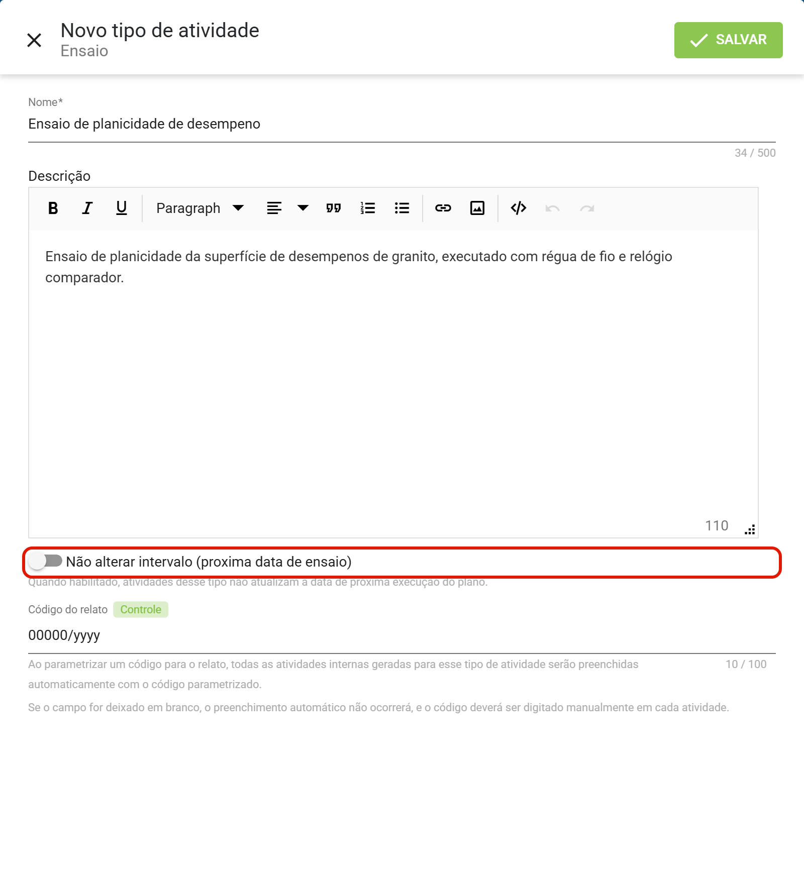 Passo7 nao alterar intervalo