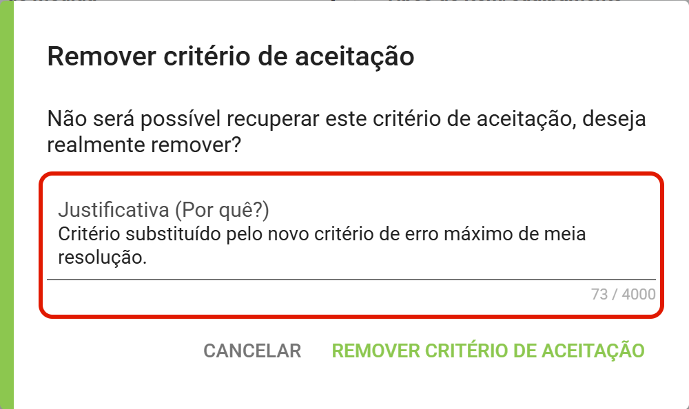 Passo11 justificativa da remocao