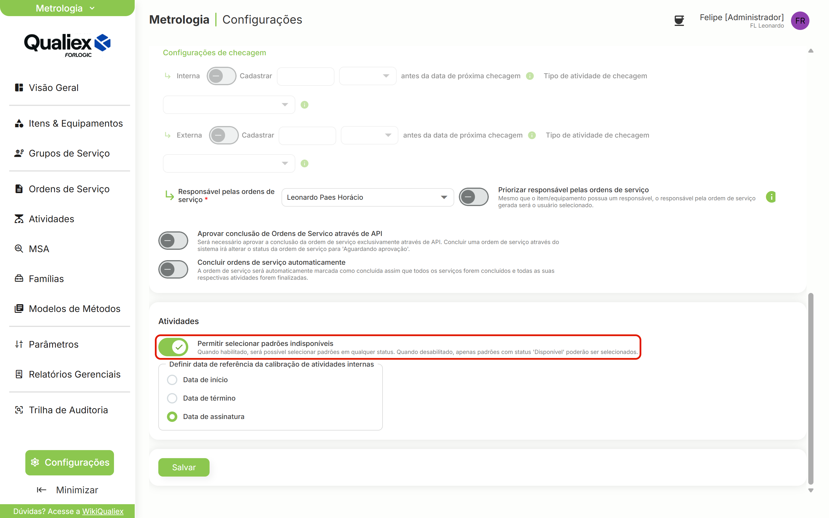 Interruptor ligado