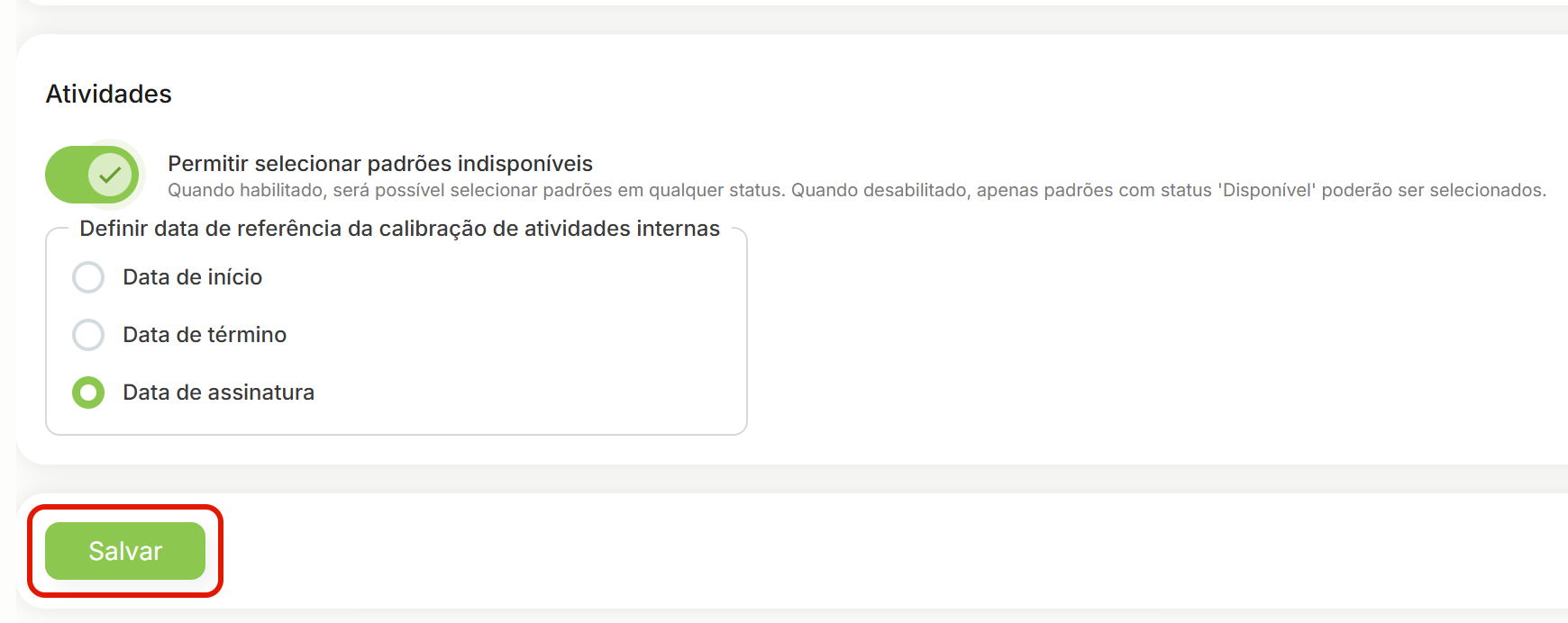 Botao salvar habilitado