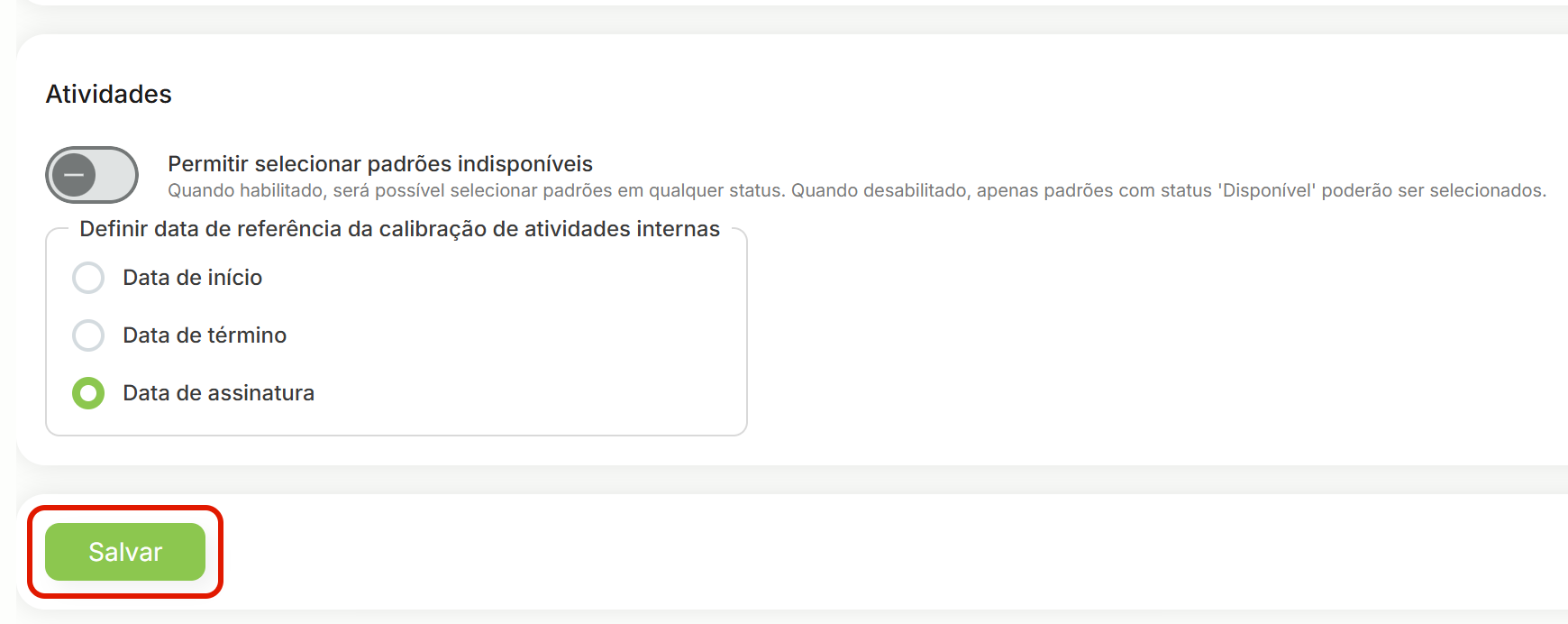 Botao salvar habilitado
