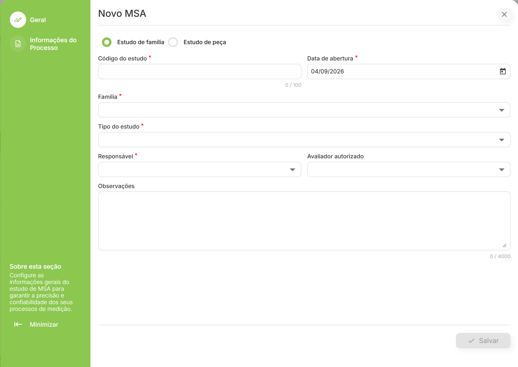 Formulario novo msa