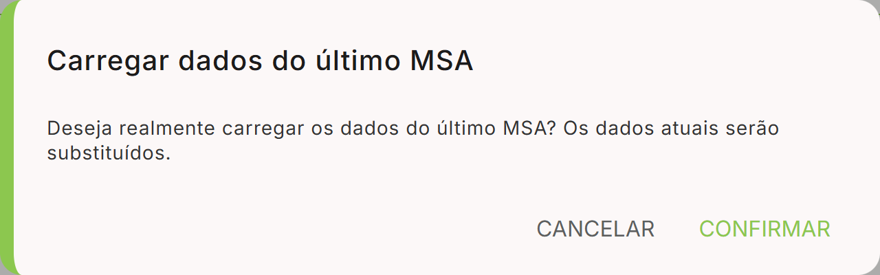Dialogo carregar do ultimo msa