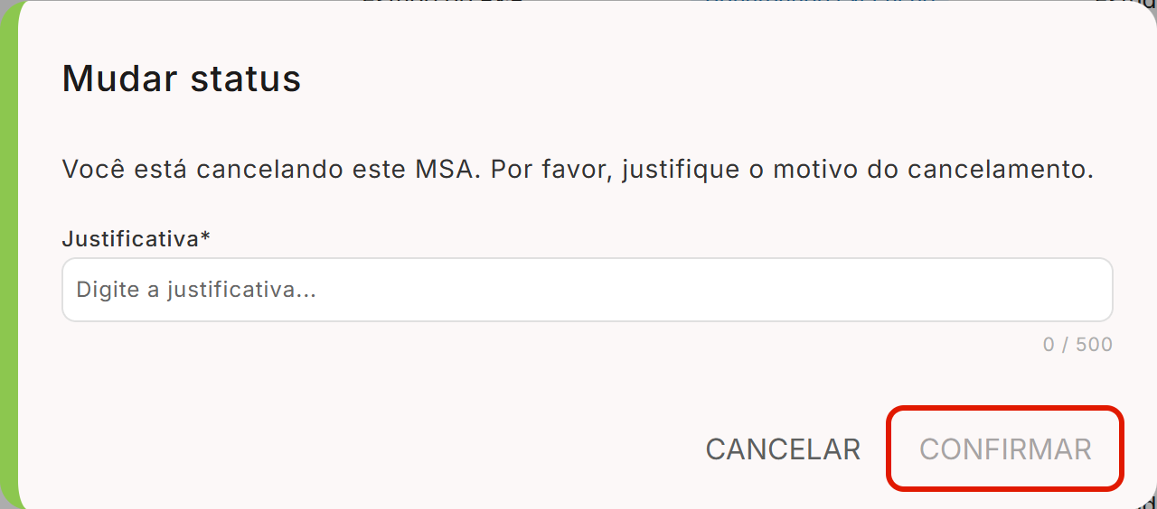 Confirmar cancelamento