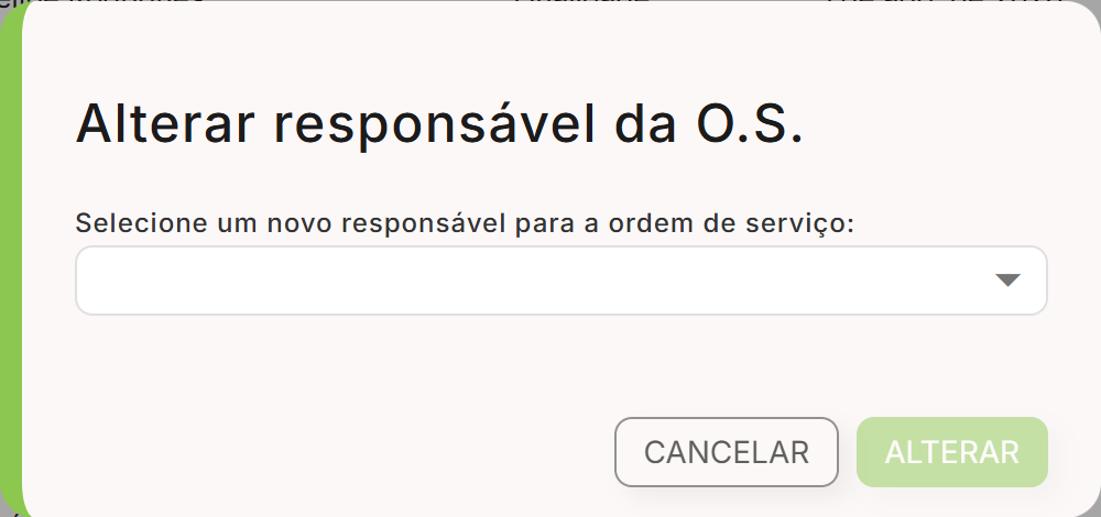 Dialogo alterar responsavel da os