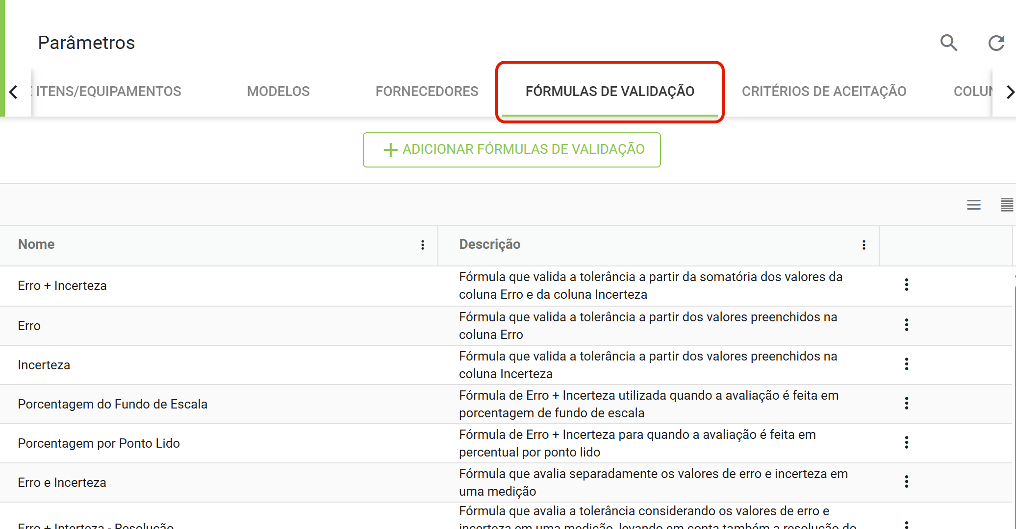 6 formulas de validacao