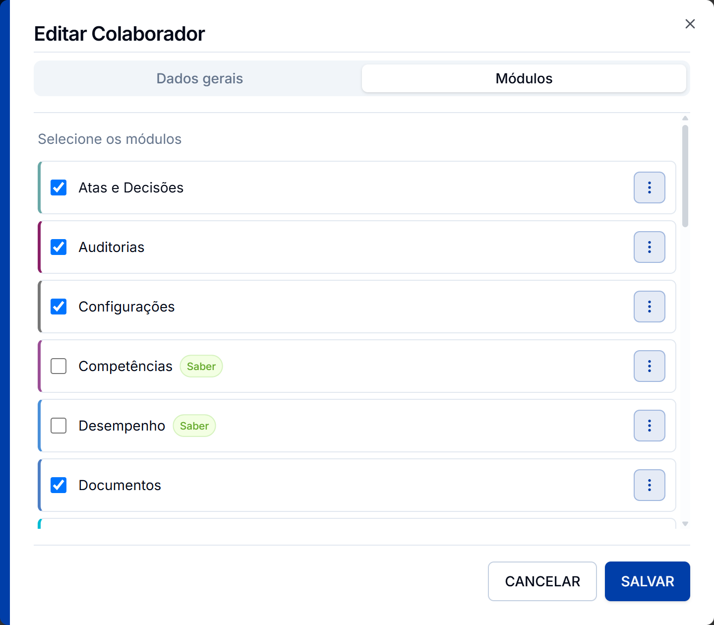 Lista de modulos