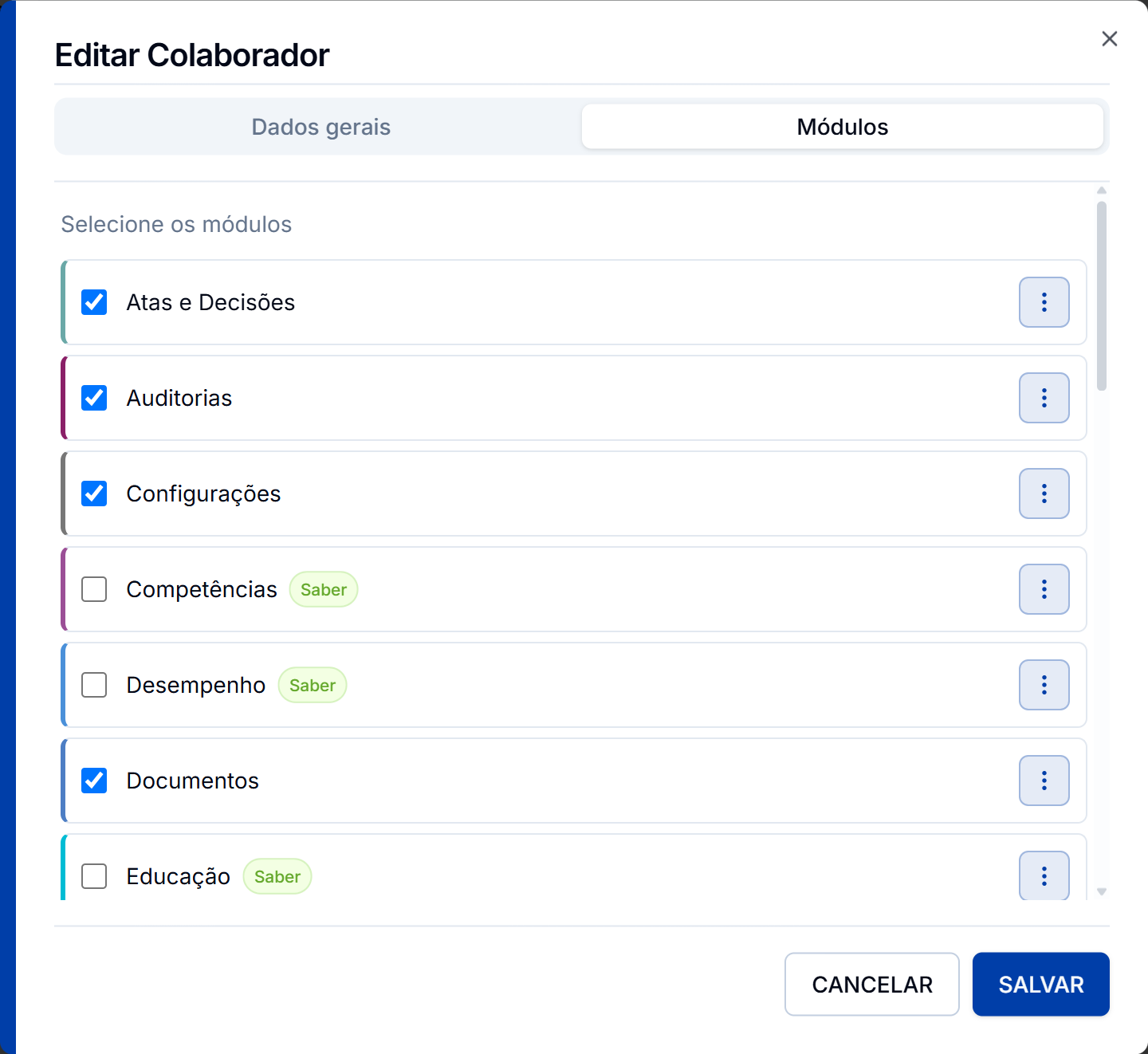 Lista de modulos