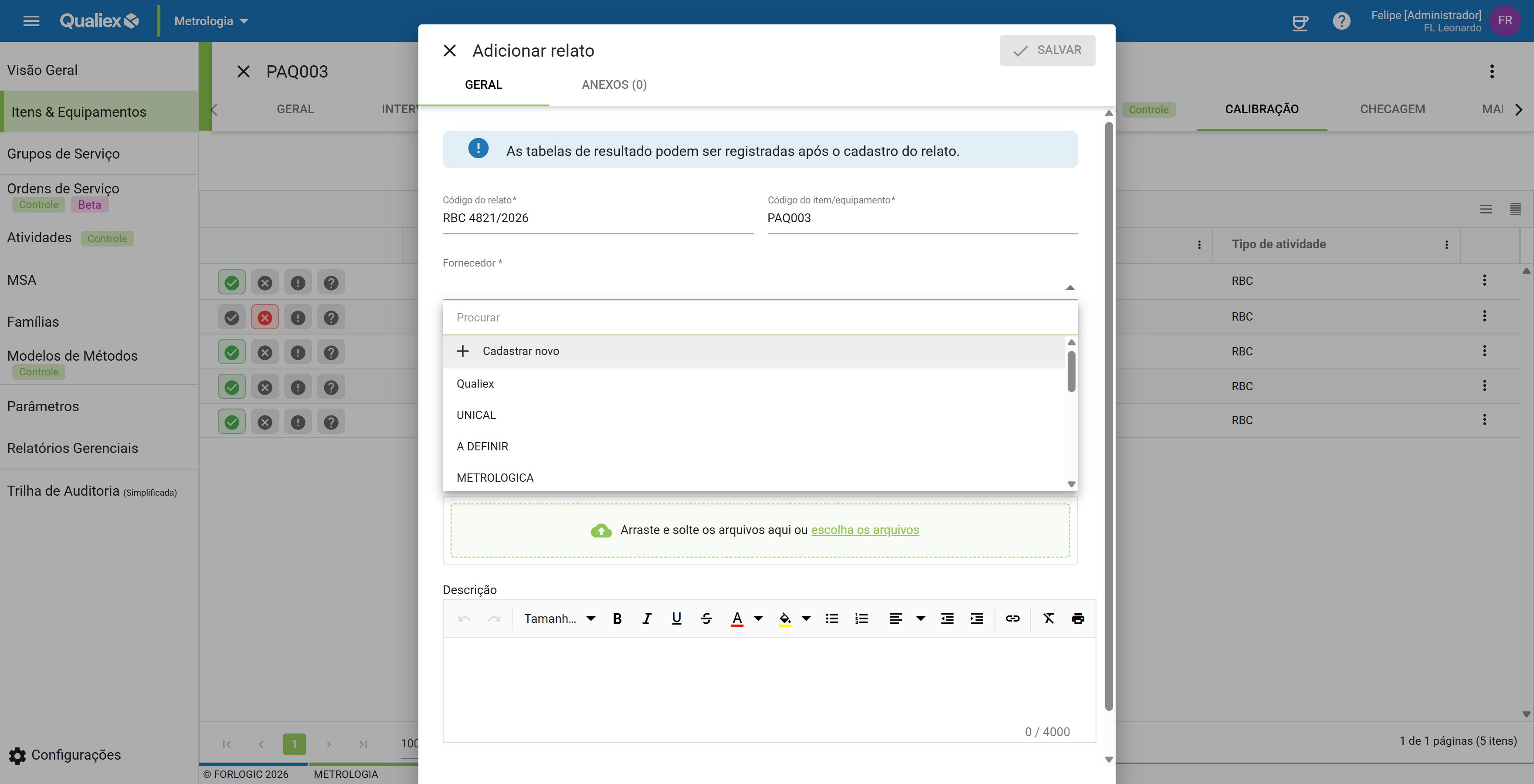 Passo4 lista de fornecedores