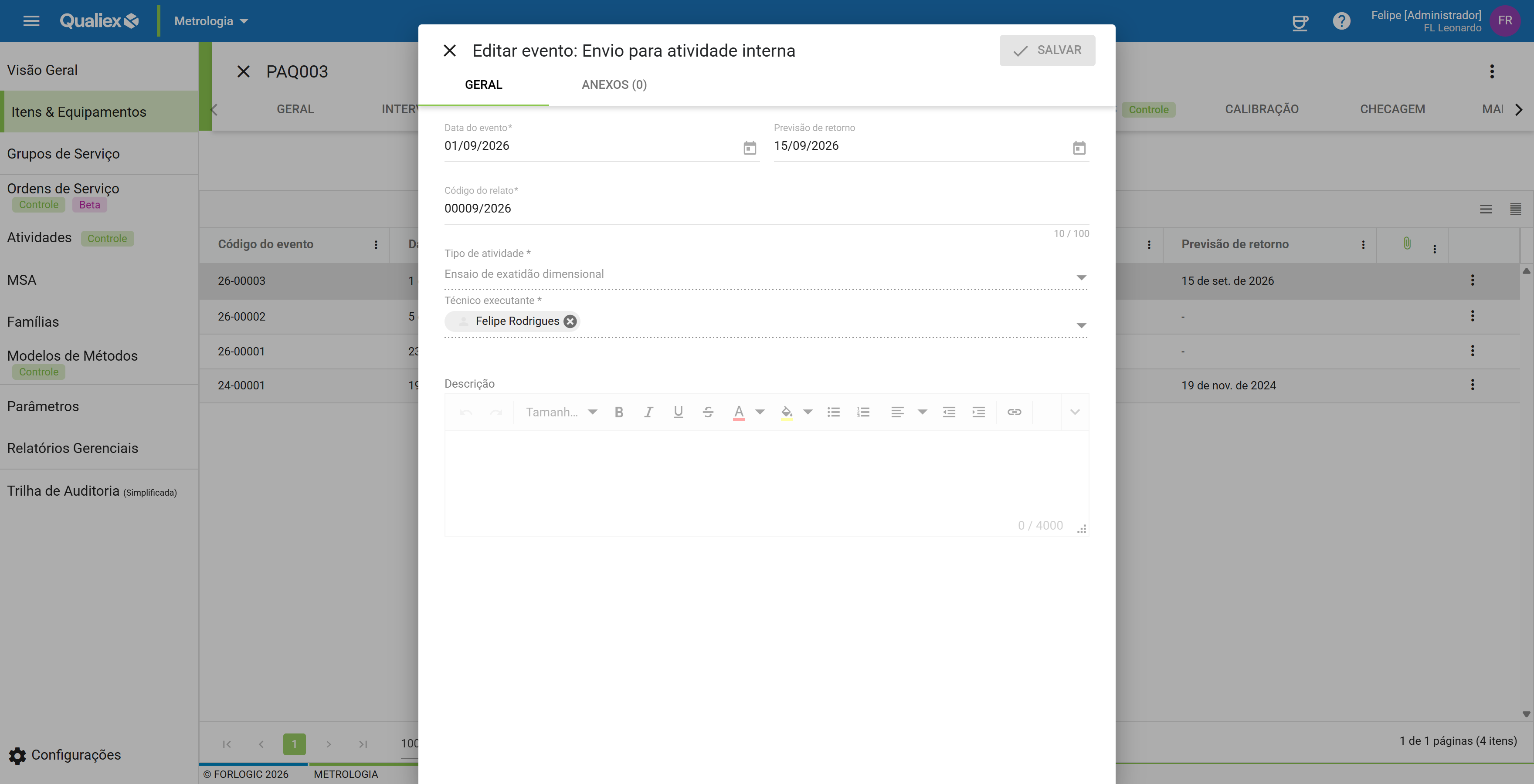 Passo3 evento aberto para edicao