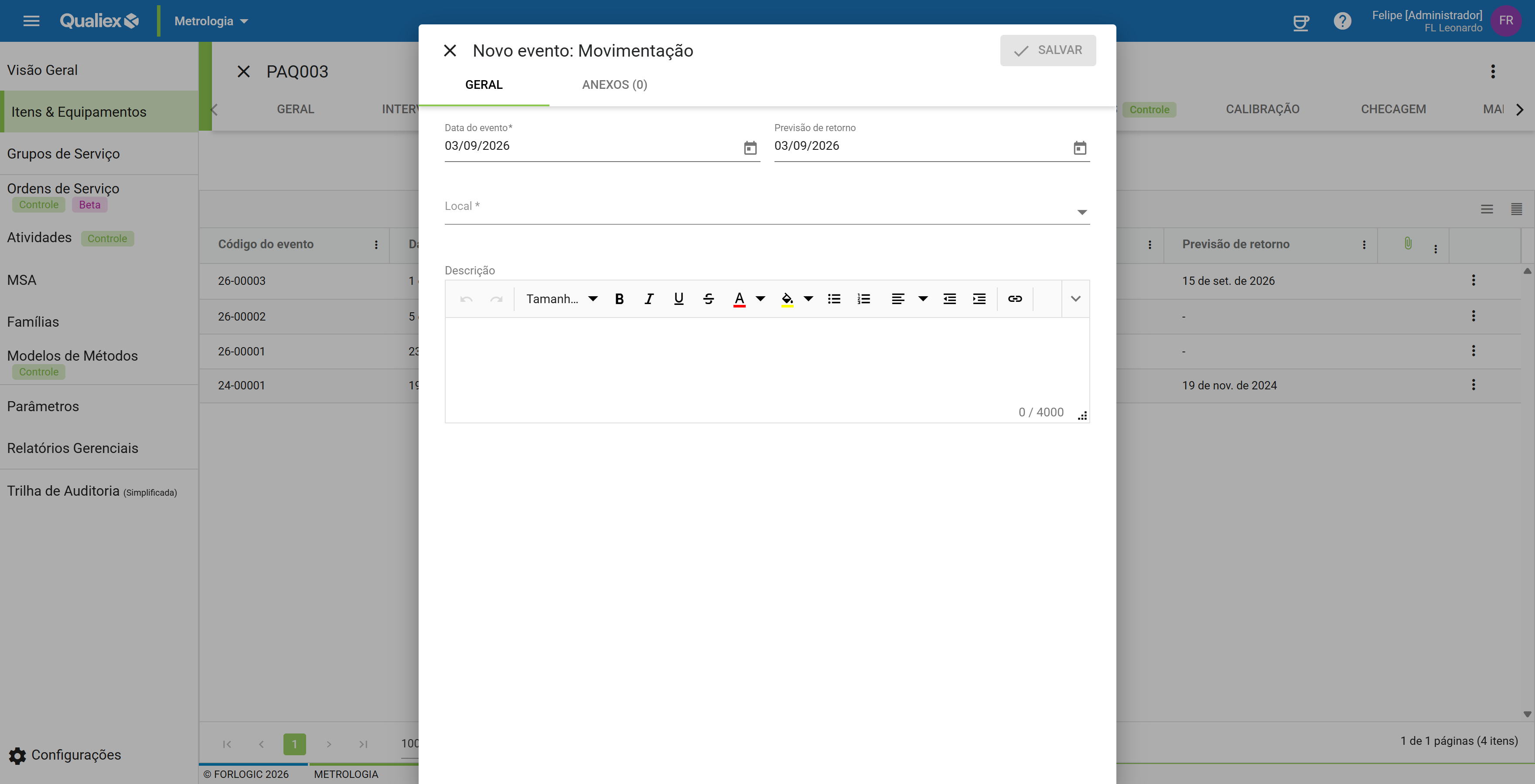 Passo3 formulario de movimentacao