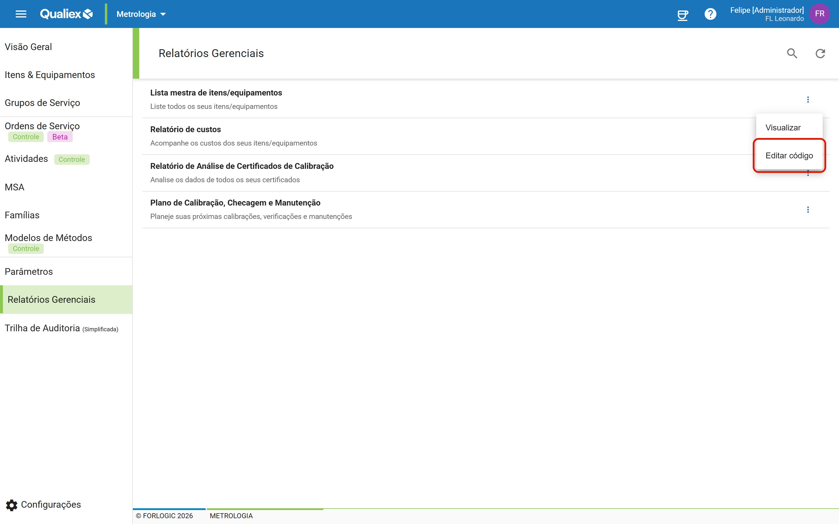 Passo3 opcao editar codigo no menu
