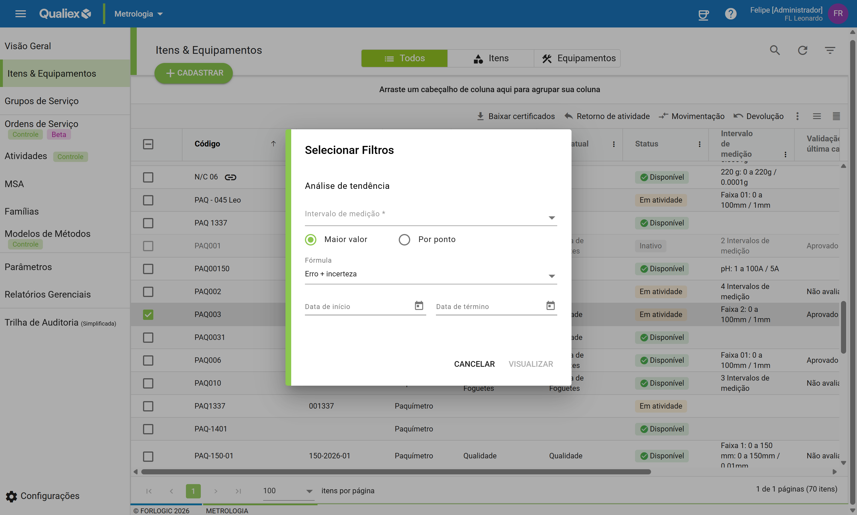 Passo3 dialogo selecionar filtros do grafico