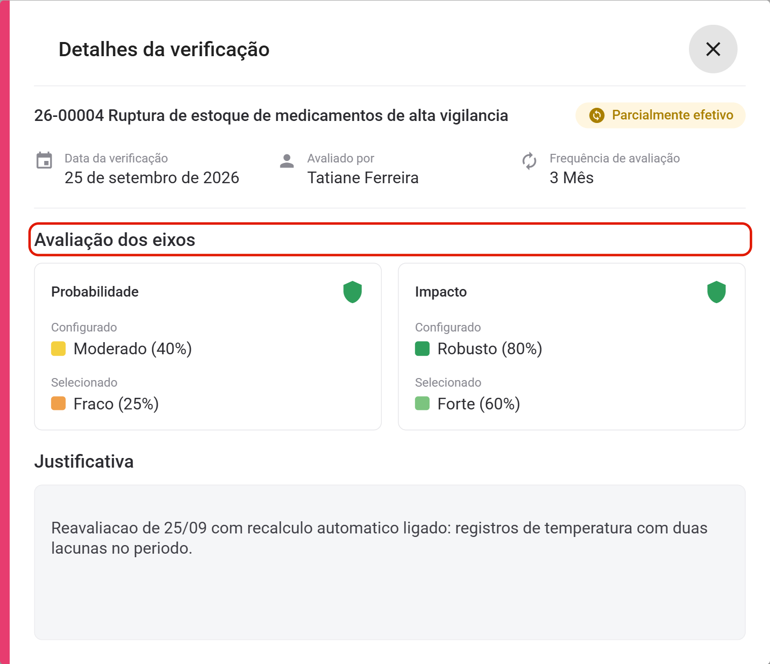 Dialogo detalhes da verificacao