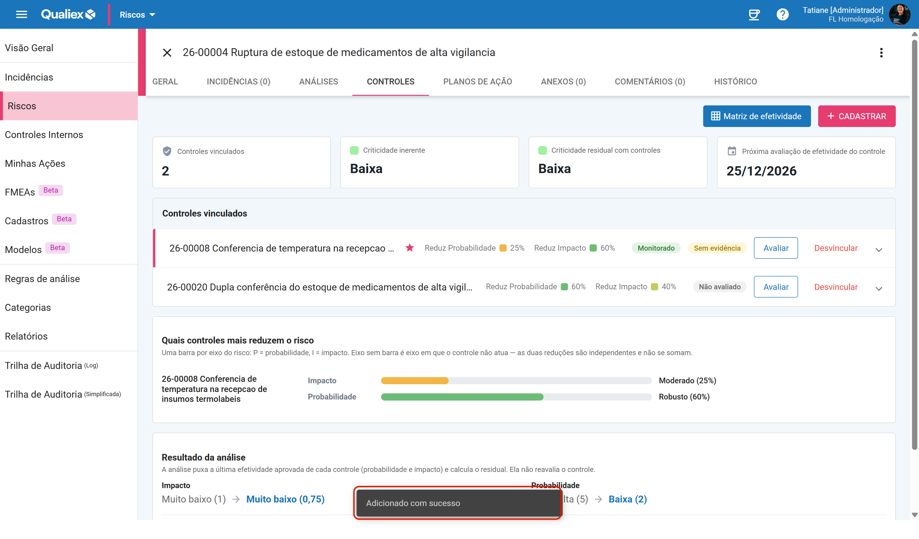 Mensagem adicionado com sucesso