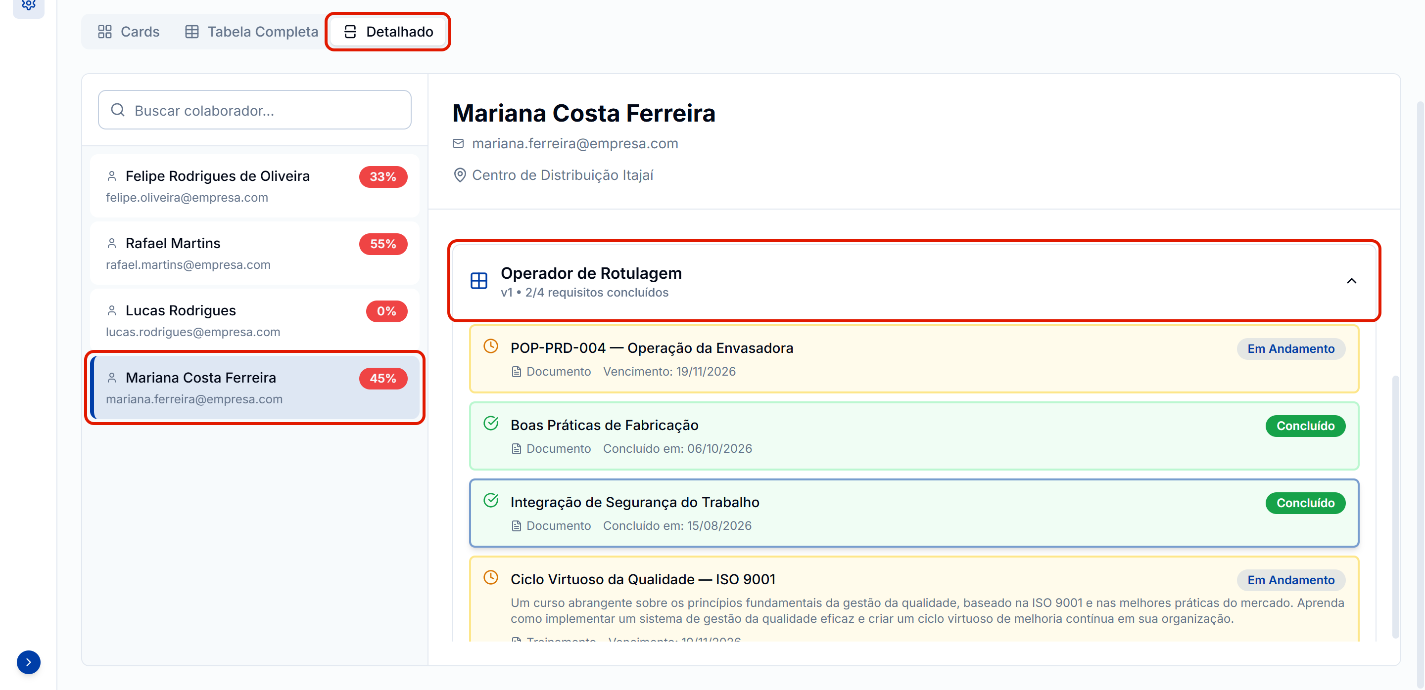 Detalhado com a matriz expandida